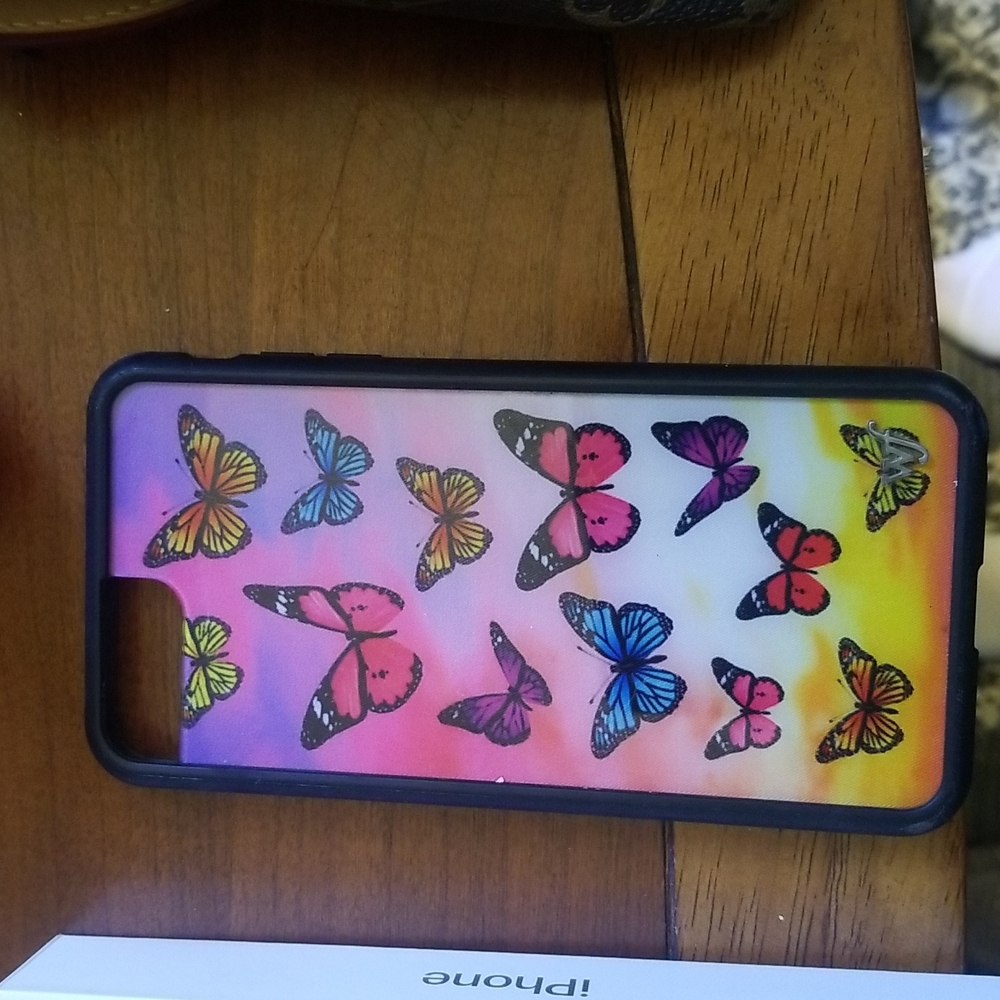 iPhone 8 case. Wildflower. butterfly motif